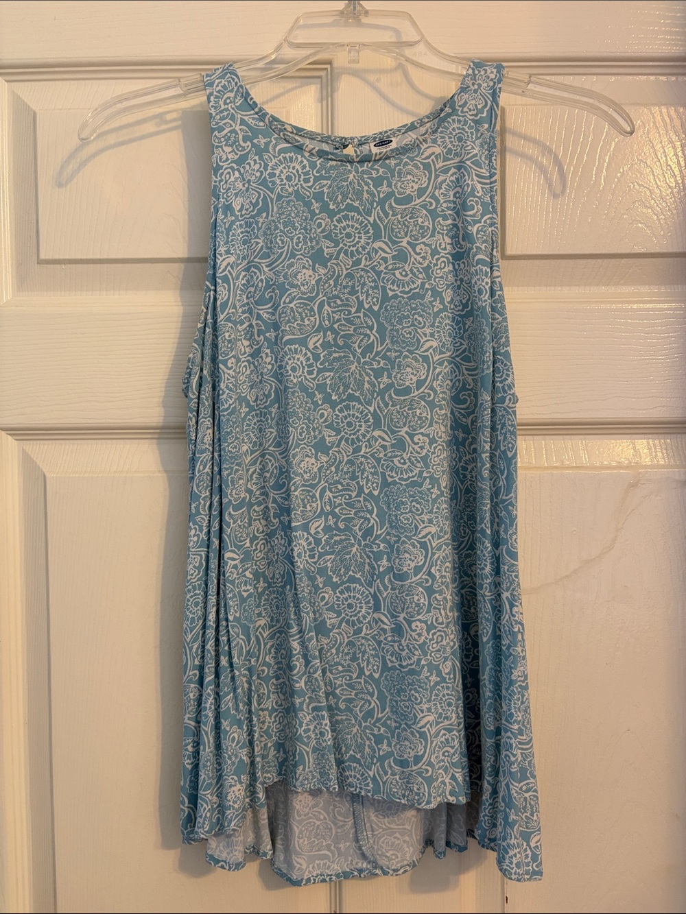 Old Navy Light Blue Floral Swing Tank